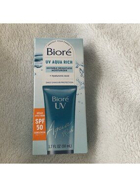 Biore UV Aqua Rich SPF 50 Invisible Weightless Moisturizer 1.7oz Hyaluronic Acid